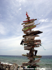 Signs-  south side of Bonaire near lighthouse by Lisa Hinderlider 